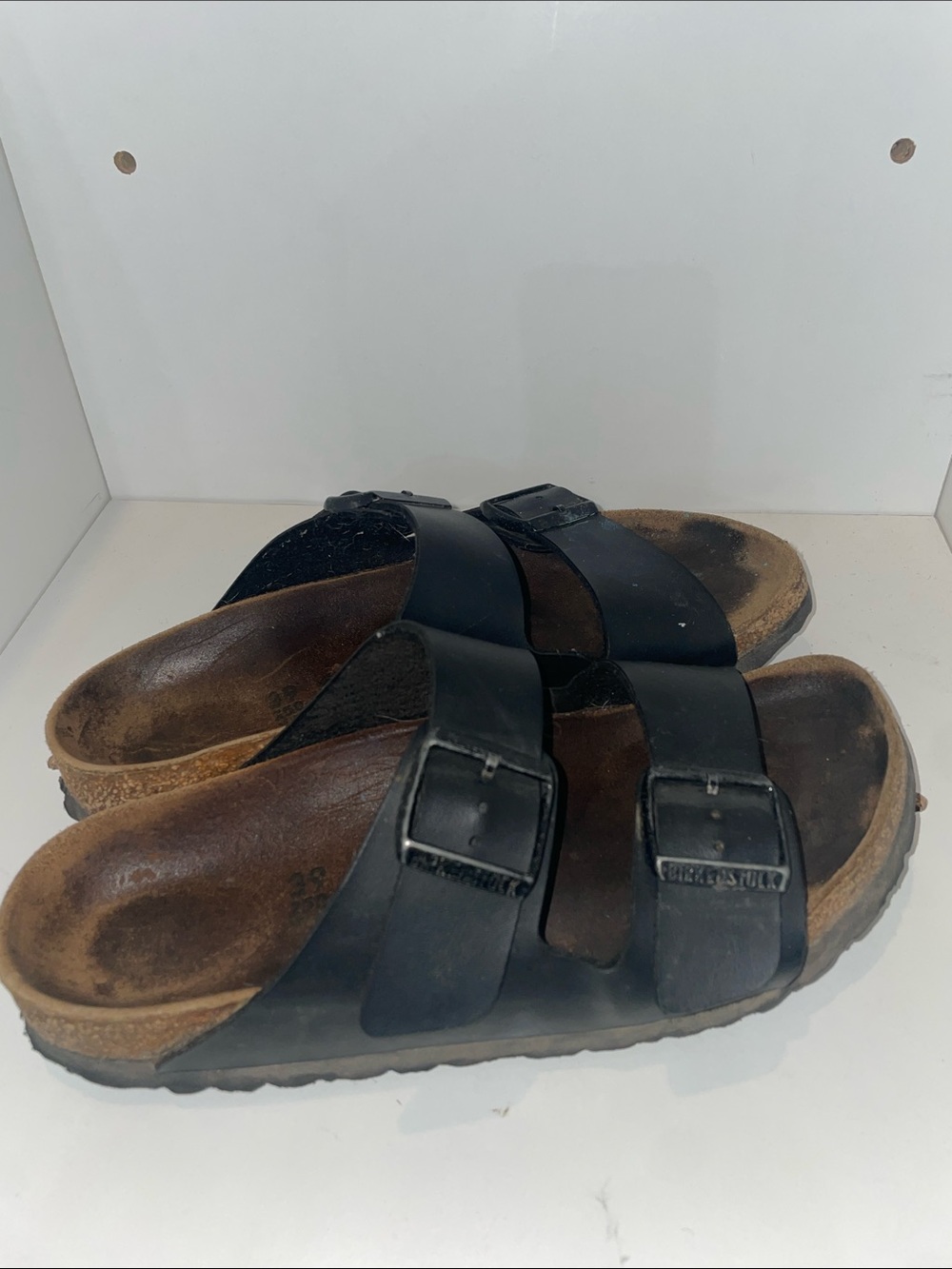 Birkenstock Arizona Black Two-Strap Women's Sandals Slides Size 39 / 8-8.5